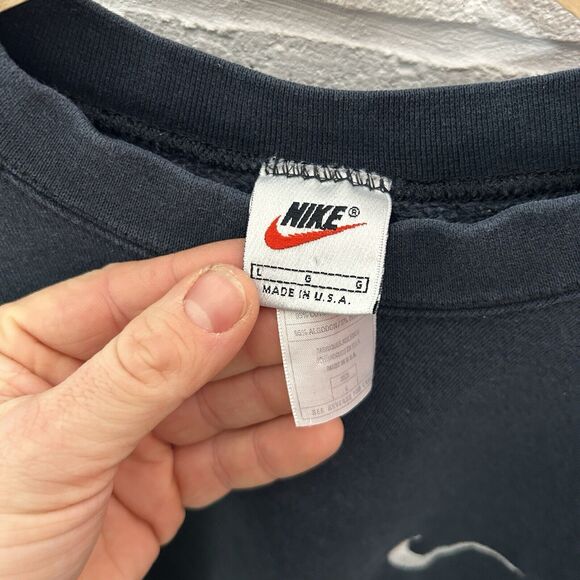Vintage 90’s Nike Mini Swoosh Crewneck “Black” White Tag - Picture 4 of 9